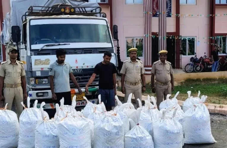 ଟ୍ରକ୍‌ ସହ ୬୧୫ କିଲୋ ଗଂଜେଇ ଜବତ, ୨ ଅଭିଯୁକ୍ତ ଗିରଫ