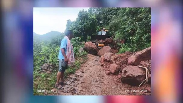 ‘ମୋନ୍ଥା’ ପ୍ରଭାବରେ ଗଜପତିରେ ଧସିଲା ପାହାଡ