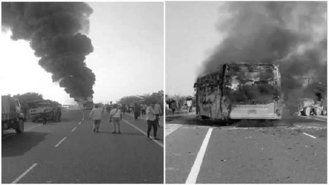ଜୈସଲମୈରରେ ବସରେ ଲାଗିଲା ନିଆଁ, ୧୦ରୁ ଅଧିକ ଯାତ୍ରୀ ମୃତ