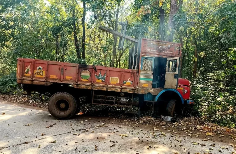 କରେଣ୍ଟ୍ ଲାଗି ଟ୍ରକ୍ ସହ ଜଳିଗଲେ ଚାଳକ