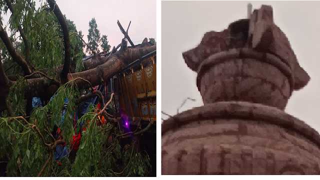 କଟକରେ କାଳବୈଶାଖୀ ତାଣ୍ଡବ, ମା’ କଟକଚଣ୍ଡୀ ମନ୍ଦିରରୁ ଖସିଲା ପଥର